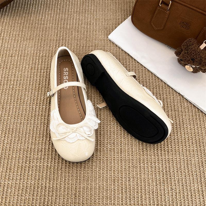 Inner height-increasing silver bow Mary Jane single shoes women's shoes new ballet shoes