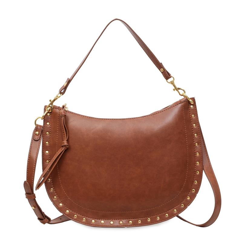 Rivet Crossbody Bag Women's Vintage Underarm Bag Commuter Shoulder Bag