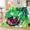 Minecraft Flannel Throw Blanket Soft Warm Cozy For Sofa Bed Indoor Home Bedroom Use