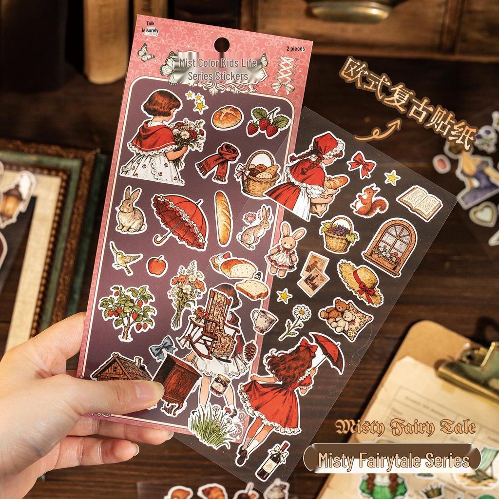 Yuxian Misty Fairytale European Retro Stickers for DIY Cards, Journals, and Collage Decoration