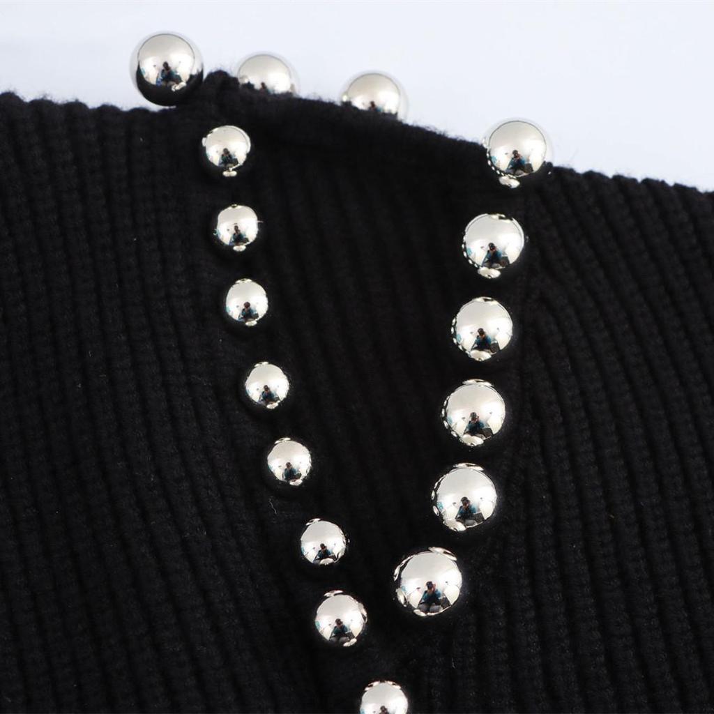 Women's Spring 2025 Beaded Round Neck Pullover Sweater