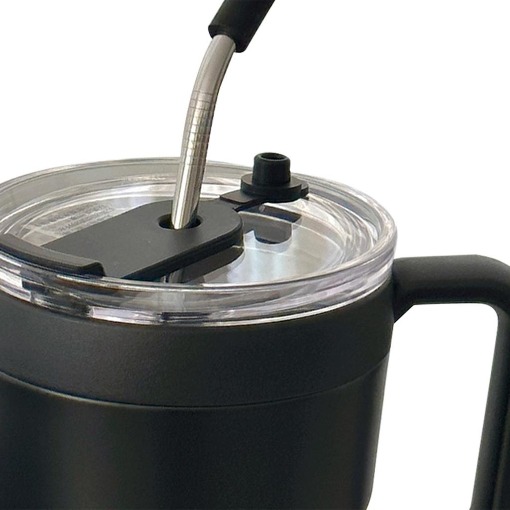Isolierter Schnabelbecher Langlebig Wiederverwendbar mit Strohhalm und Deckel Edelstahl Strohhalmbecher für Wasser Eiskalte Heiße Getränke Milch Saft