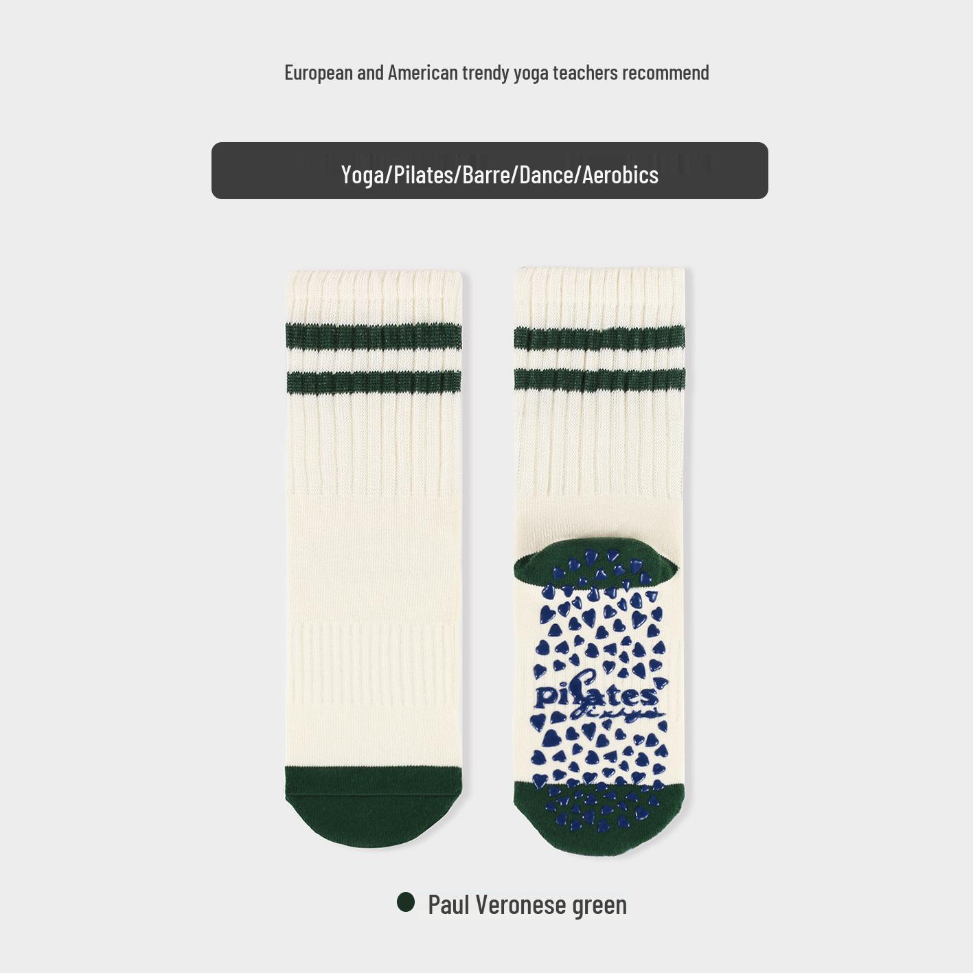 

Women s Non-Slip Mid-Calf Yoga Socks with Full Sole Silicone Grip One Size (35-39) армія зелений колір