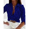 Elegant Ladies Fashion Blouse 2026 Spring & Autumn Digital Chain Printing Shirt Commuter Slim Office Women's Blouse