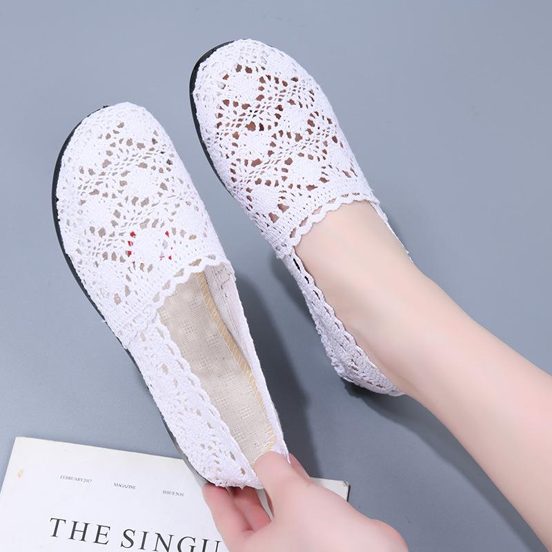 

Летние полые сандалии на плоской подошве, дышащие, удобные и повседневные, ультралегкие, износостойкие, нескользящие, обувь для мам, универсальные туфли-дуду 41