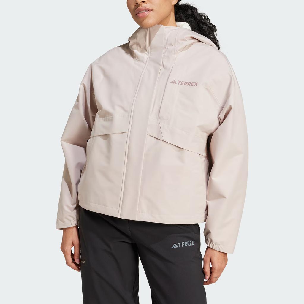 Adidas Xploric 3-In-1 Hooded Zipper Comfortable Hiking Waterproof Windproof Breathable Jacket Women Jacket Light-Gray IX5616