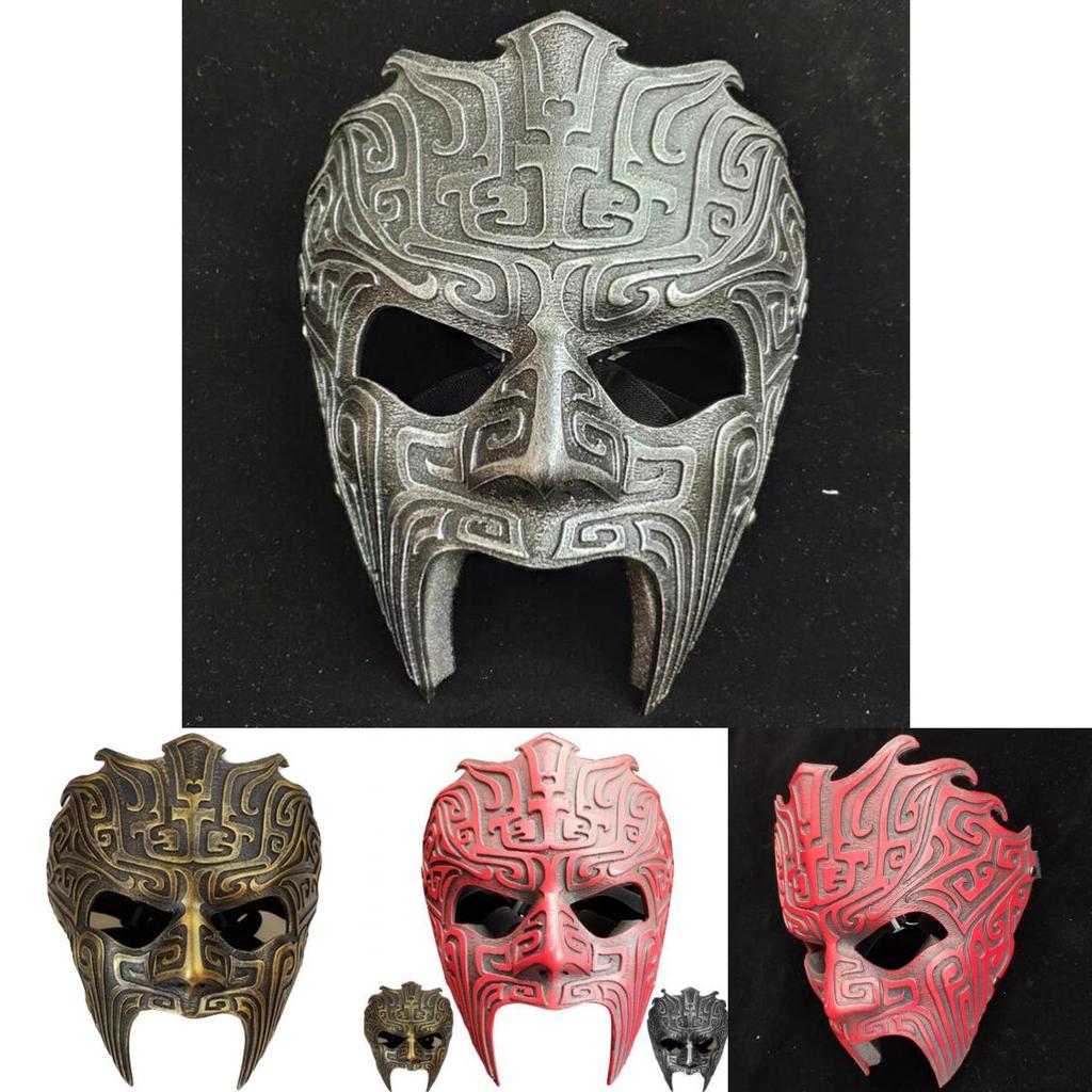 Geometric Pattern Resin Cosplay Halloween Face Mask For Party And Costume
