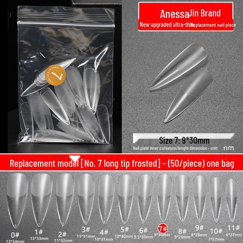 Jianais Ultra-Thin Seamless Matte Long Water Drop Nail Art Set (Sizes 0-11)