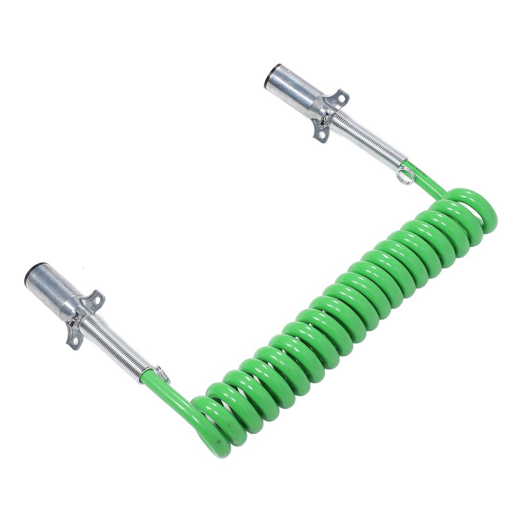 7 Way Coiled Trailer Cord 15ft Enhanced Performance Heavy Duty Electrical Power Coil Cable Wire for Semi Truck Tractor