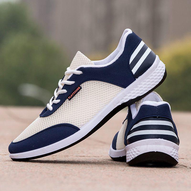 Heiße Herren Neue Frühling Atmungsaktives Mesh Sportsneaker Männliche Mode Lässige Schuhe für Männer Schnürschuhe Leichtgewicht Herren Freizeitschuhe 2024