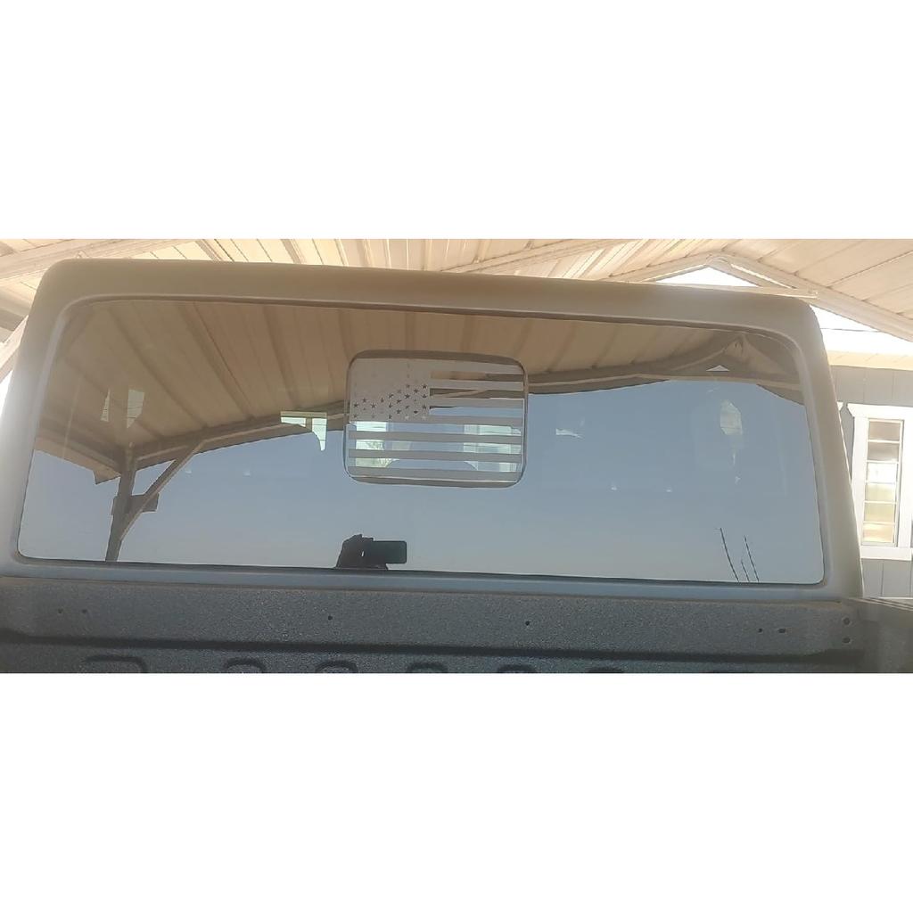 for Jeep Gladiator JT -2025 Rear Middle Window n Flag Decal, Truck Back Center Sliding Window Glass  Flag Vinyl Sticker, for Jeep Gladiator Exterior