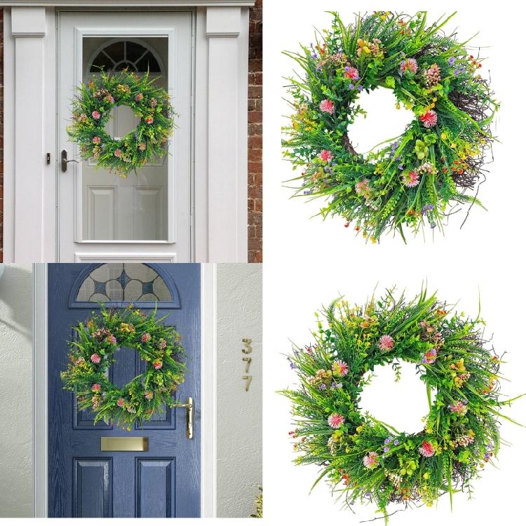 Artificial Front Door Wreath 4 Season Wildflower Flowers Wreath for Wedding Part