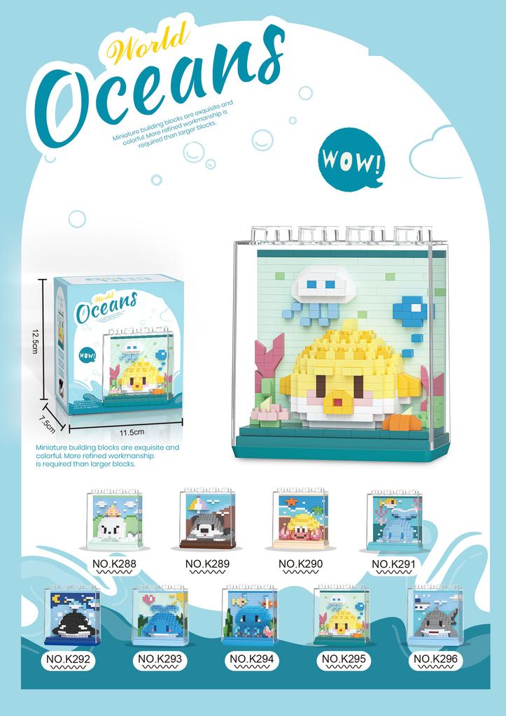 Sea Animals 3d Constructor Model Building Set Fish Mini Bricks Building Blocks Toy for Children Girls 7 to 10 Year Adults Block