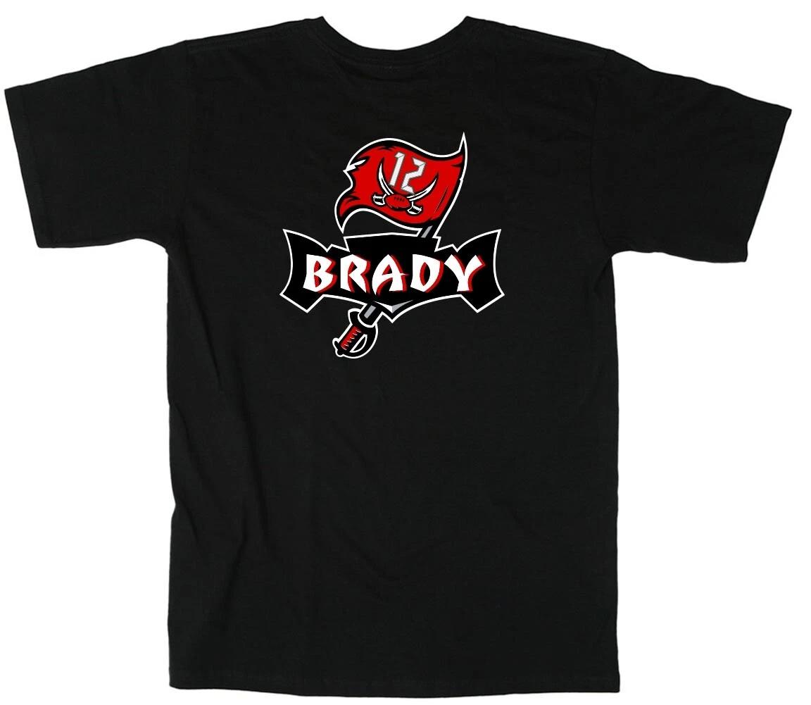 BLACK Tom Brady Tampa Bay Buccaneers Bucs LOGO TB12 T-Shirt XL