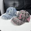 2026 Korean Version of Fashion Worn Out Denim Peaked Hat for Men and Women When Shopping, Street Hip-hop Sunshade Baseball Cap