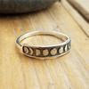Retro Moon Lack Moon Round Women'S Ring Hipster Ring Jewelry