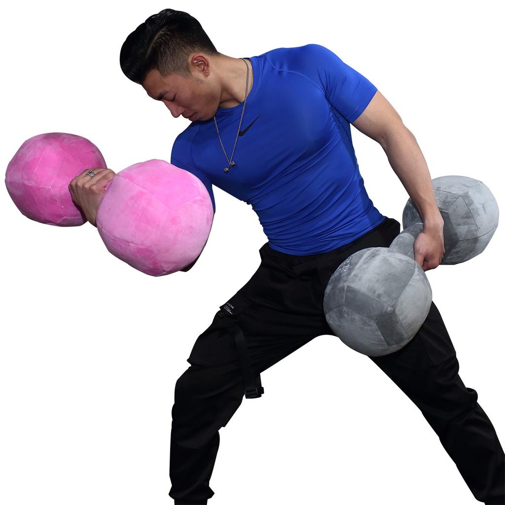 Simulation Net Dumbbell Throw Pillow Fashion Plush Toy Cushion Waist Pillow Home Fitness Birthday Gift Female