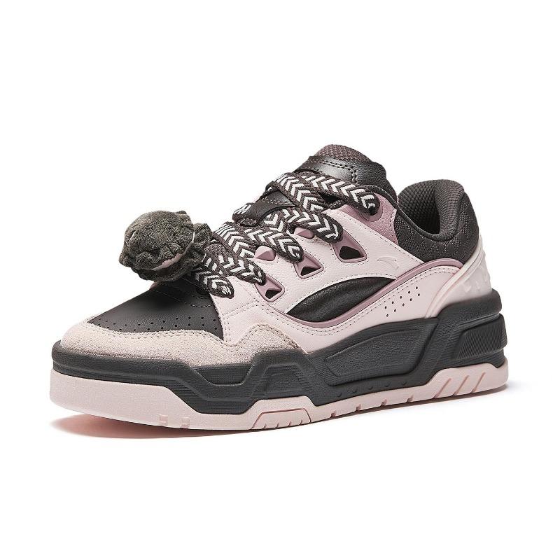 Anta Micro Sugar women low-top skate shoes brown pink white lightweight durable trendy 922548088-3