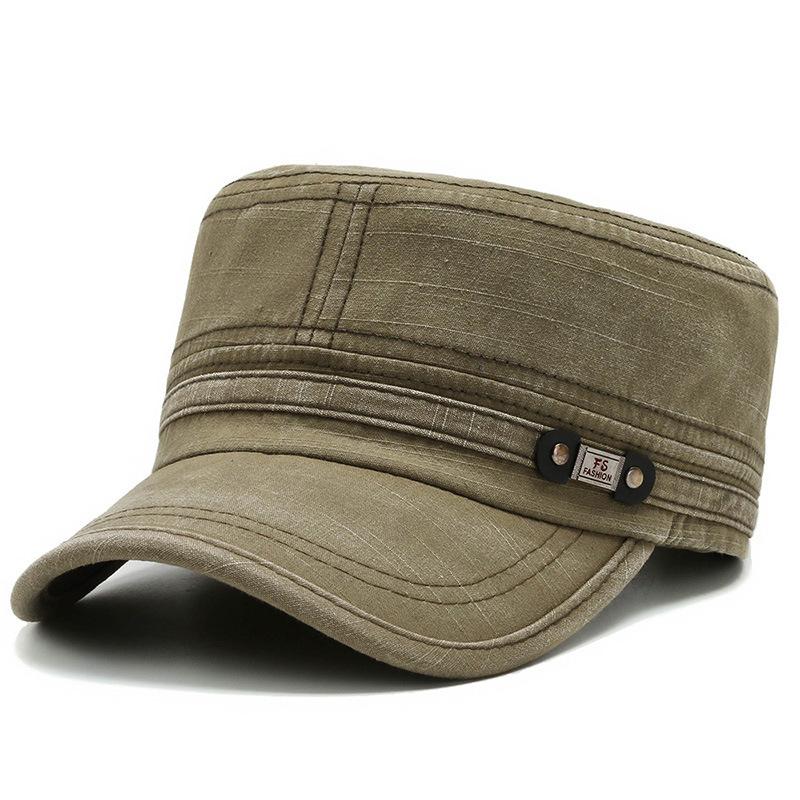 Men's Flat Top Hat Outdoor Casual Sun Hat for Hiking Travel