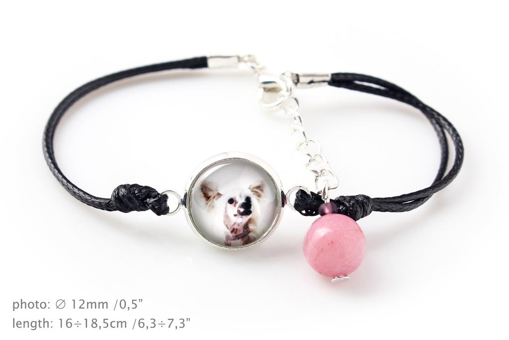Chinese Crested Dog, Puff - bracelet with your photo handmade, unique jewelry from the Art-Dog brand