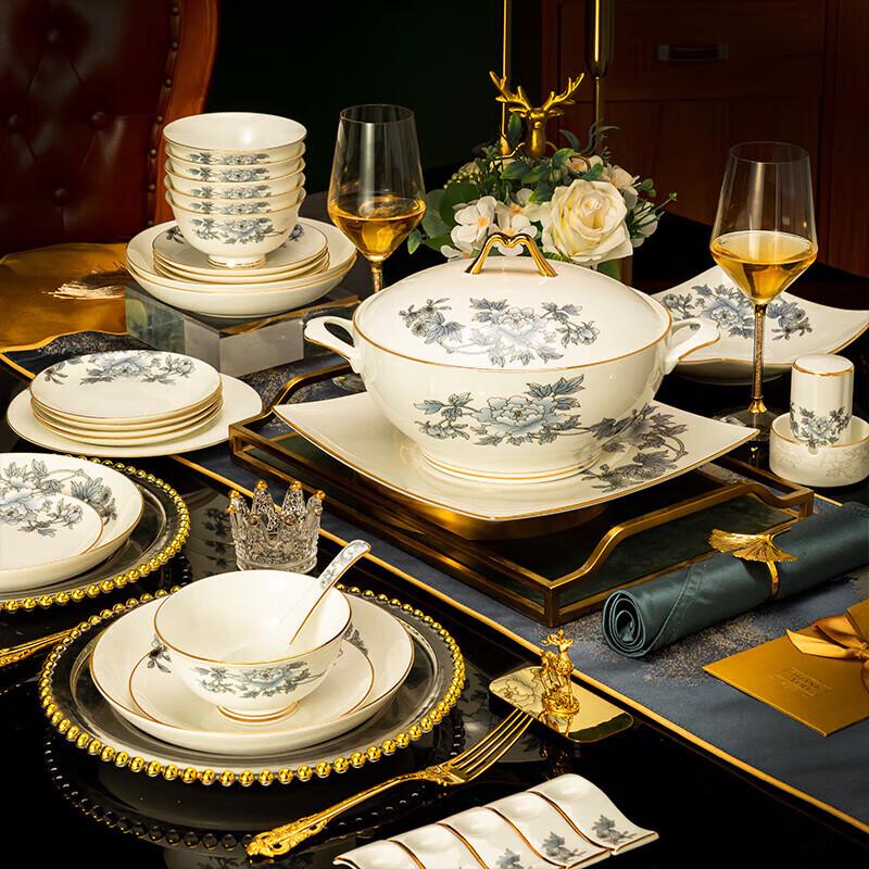 Jingdezhen 10-Person Bone China Dinnerware Set