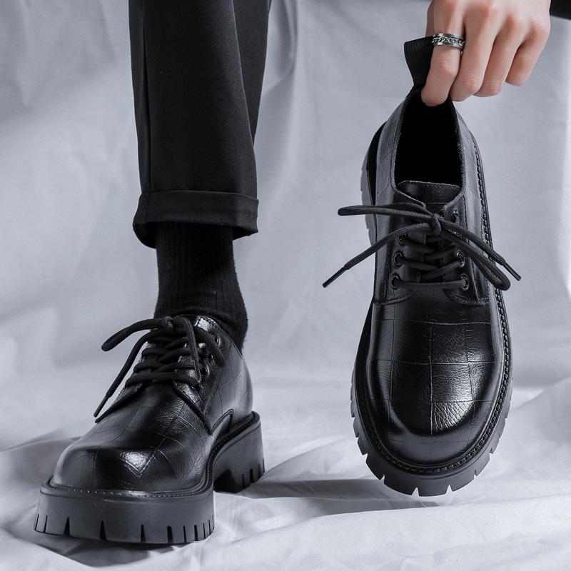 2025 New Leather Shoes Men's Casual Business Dress British Korean Version Versatile Low-top Martin Boots 98136-R