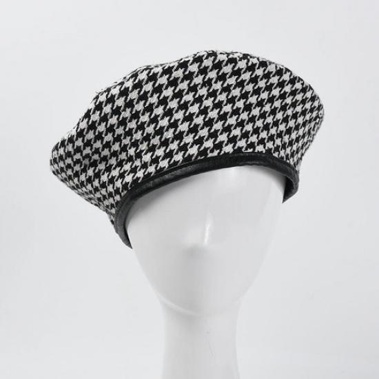 Женская Художественная Шапка-Берет Кепка Шляпа Клетка Французская Мода Повседневная Шапка-Берет