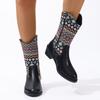 Fashion 2024 Women's Ankle Boots Color Medium Heel Cotton Boots Trendy New Women's Fashionable and Comfortable Fashion Boots