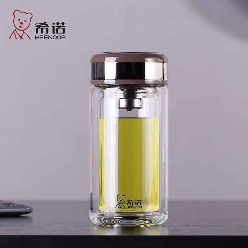 Heenoor XN-6750 Double-Layer Glass Tea Cup with Filter