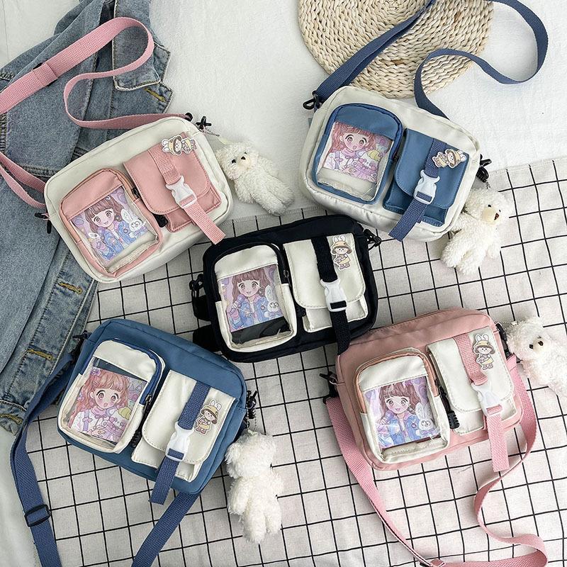 Stylish Nylon Small Messenger Bag, Student Girls Chic Shoulder Bag, Coin Purse Phone Bags, Suitable for Daily Use Collocation