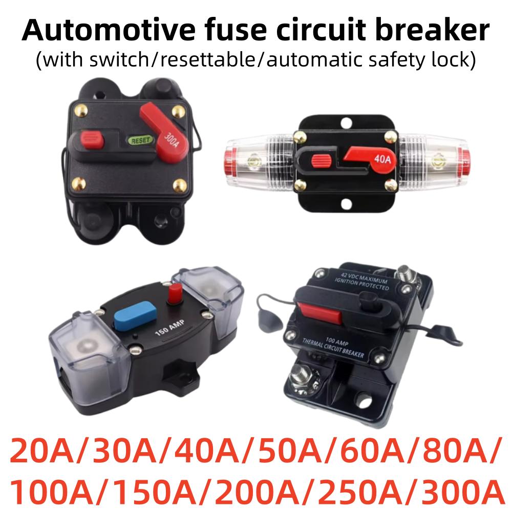 DaierTek 20A-300A Circuit Breaker 12V Trolling with Reset Boat Power Protect for Audio Fuse Car 48VDC Waterproof Circuit Breaker 6