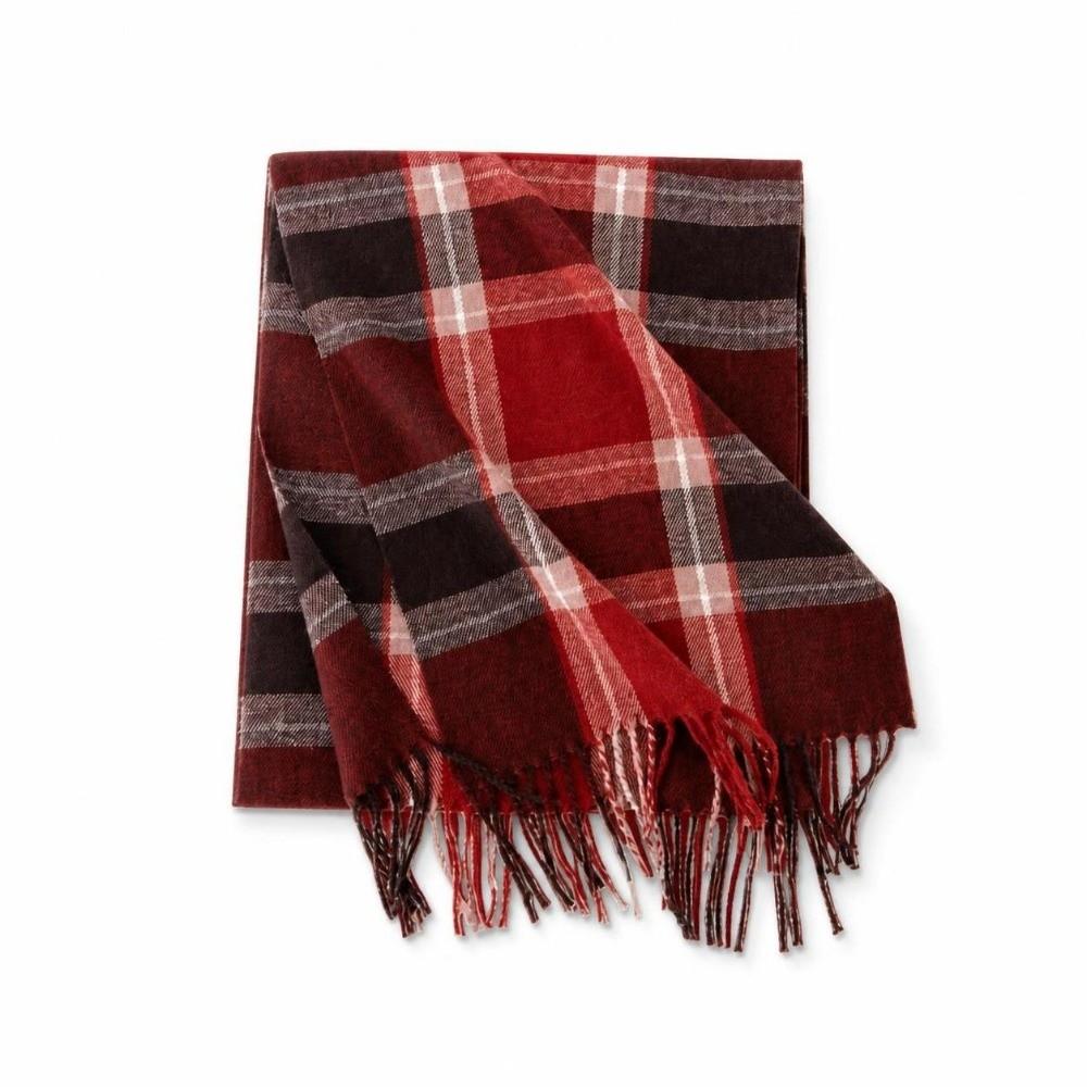 Soft Faux Cashmere Scarf Cozy Neck Warmer Shawl Atmosphere Plaid Scarf  New Year Party