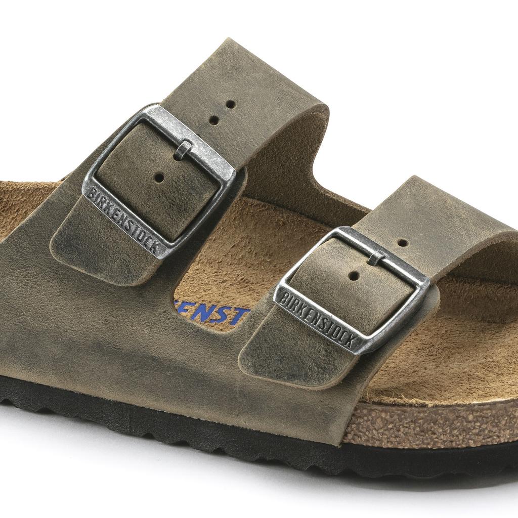 Klapki Unisex Birkenstock Arizona Soft Footbed Oiled Leather Zielone Narrow Wąskie (1019377) 38.0