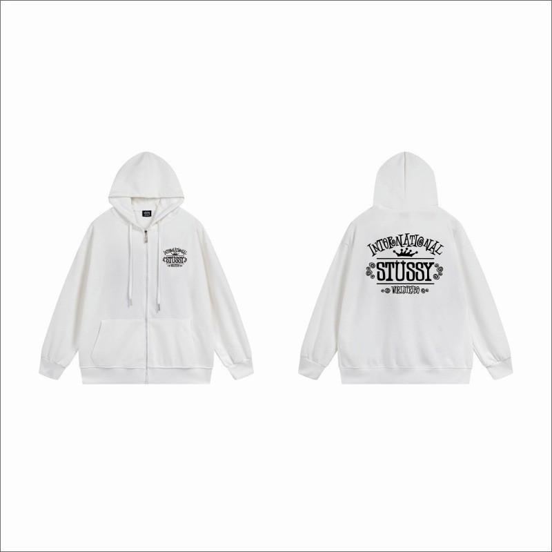 Unisex Mikina s kapucí na zip s fleecovou podšívkou a potiskem písmen Volný střih Bavlna Dlouhý rukáv Pánská Dámská