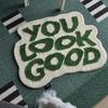 Tappeto da Pavimento a Lettera Tuftato Soffice You Look Good Tappeto per Area Antiscivolo Coreano Irregolare Tappeto per Soggiorno Tappetino per Piedi Sedia Camera da Letto Decorazione