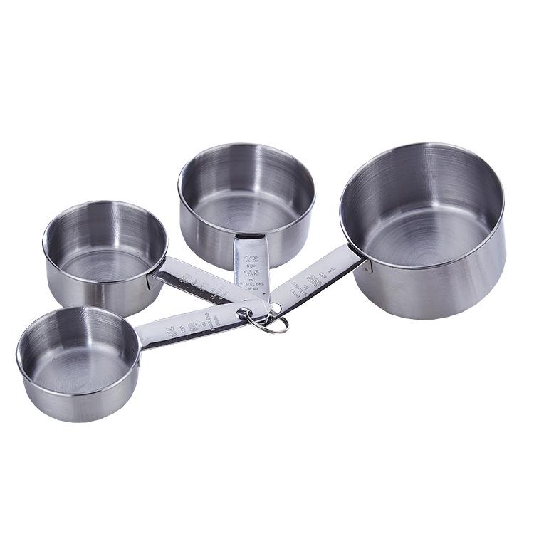 Stainless Steel Measuring Cup & Spoon Set for Baking, with Scale.