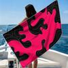 Hot Pink Liquid Blob Beach Towel Ultra-fine Fiber Quick Drying Absorbent Beach Swimming Vacationvacation Essentials Gifts