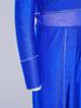 Kids Stage Performance Leotard Mock Neck Long Sleeve Sequins Rhinestone Mesh Patchwork Back Zip Split Wide Leg Jumpsuit for Lyrical Dance