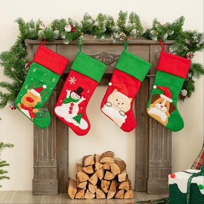 New Red & Green Pet Christmas Stockings - Holiday Tree & Party Decorations for Cats & Dogs