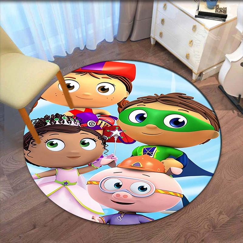 Super Why Printed Round Rug Carpet Chair Rug Area Rug Entryway Doormats,for Office Chair Living Room Bedroom Kitchen Room.