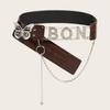 Y2K Rhinestone Belts PU Leather Waistband Simple Butterfly Waist Chain  Skirt Accessories