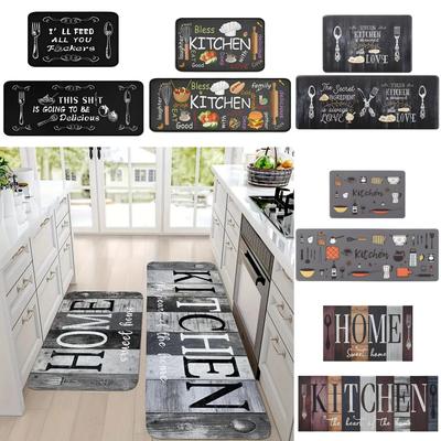 Küchen-Buchstabendruck Bereichsteppich Waschküche Rutschfeste Teppiche für Zuhause Wohnzimmer Schlafzimmer Küchenteppich Maschinenwaschbare Fußmatte