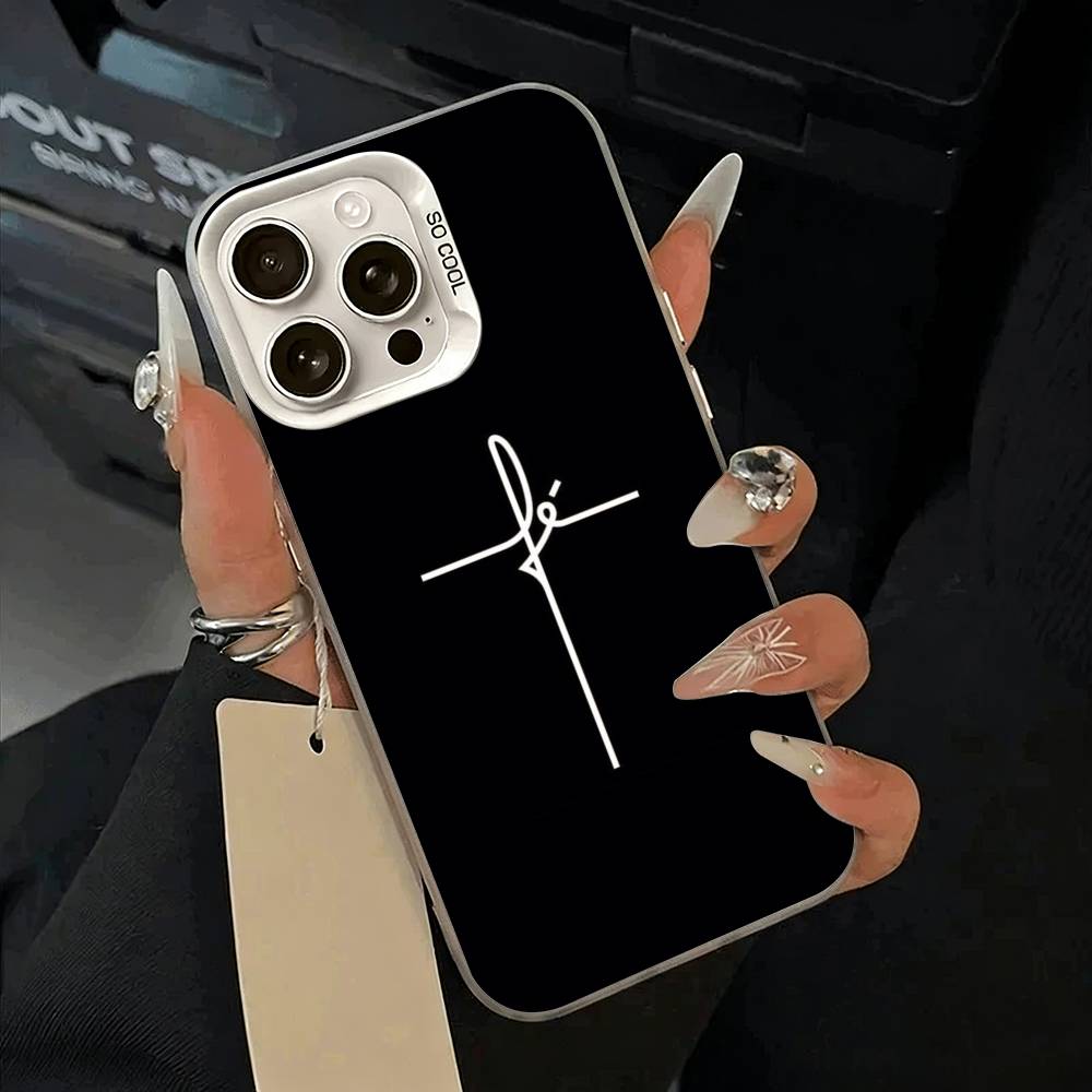 G-God Jesus Cross Phone Case For IPhone 17 Air 16 15 14 13 12 11 Pro Max White Sliver Hard Cover