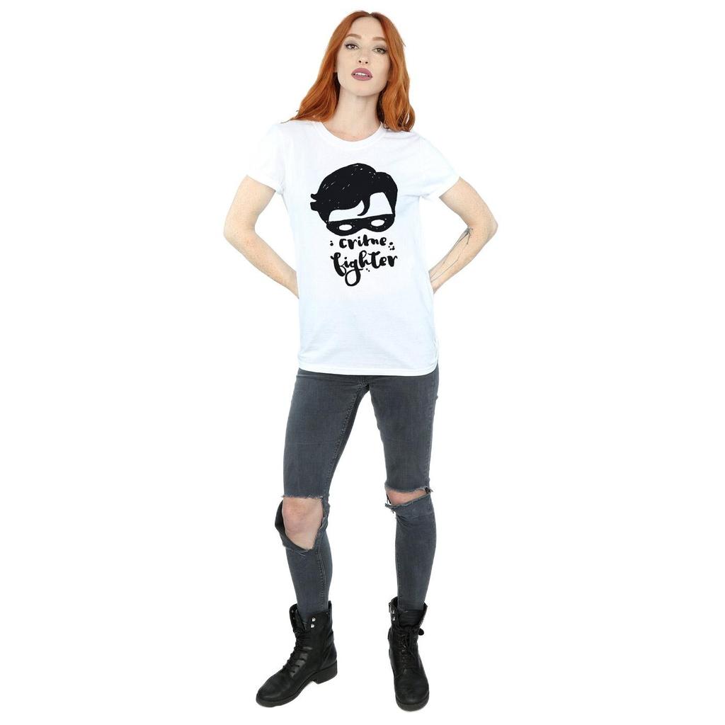 DC Comics Womens/Ladies Batman Crime Fighter Sketch Cotton Boyfriend T-Shirt