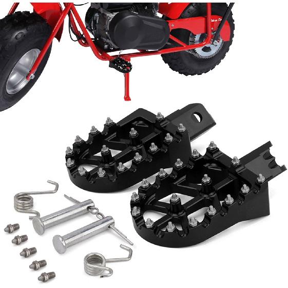 Mini Bike Foot Pegs Footrest Bracket Set MX Style CNC For CT200U CT200U-EX BT200X CT100U Trail 100cc 212cc 196cc Mini Bike Black