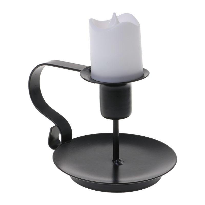 Buy Retro Iron Taper Candle Holder Candlestick Stand Candlelight Candelabrum Dinner Home Decor