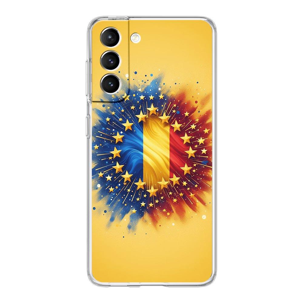 Phone Case For Samsung Galaxy S25 Edge S24 S23 FE S22 Ultra S20 S21 5G S10 Plus S10E Soft Clear Cover Romania Flag