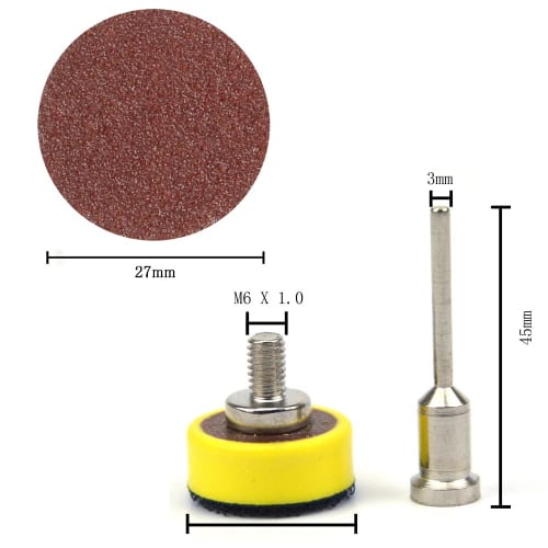 Wolfride 100-Piece 25mm Round Sandpaper, Waterproof, Magic-Type, 100, 180, 240, 1500, 3000mm, for Woodworking, Precision Finishing, Mirror Polishing,