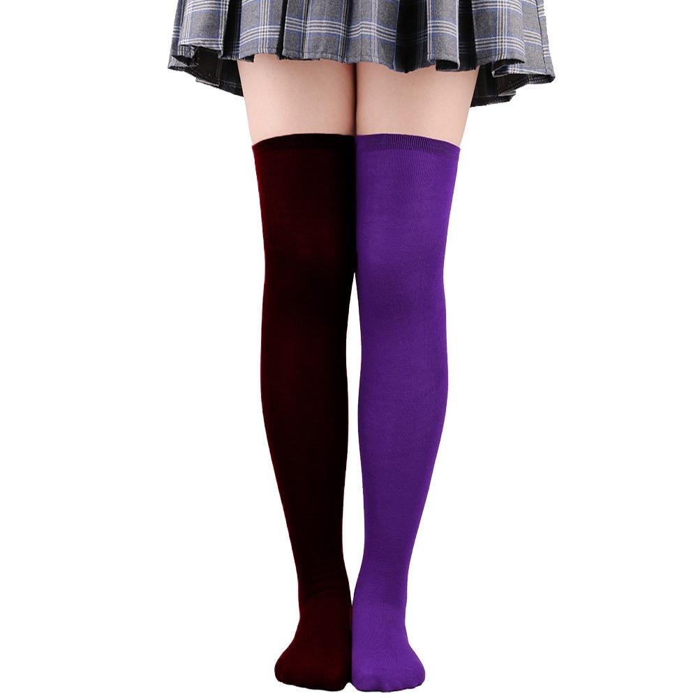 Colorful Over-the-knee Women's Socks For Parties And Holidays Friction-resistant Polyester Blend