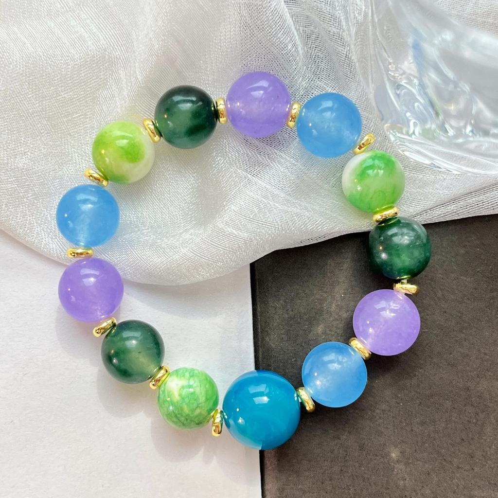 12Mm Colored Quartzite Duobao Bracelet Bracelet.